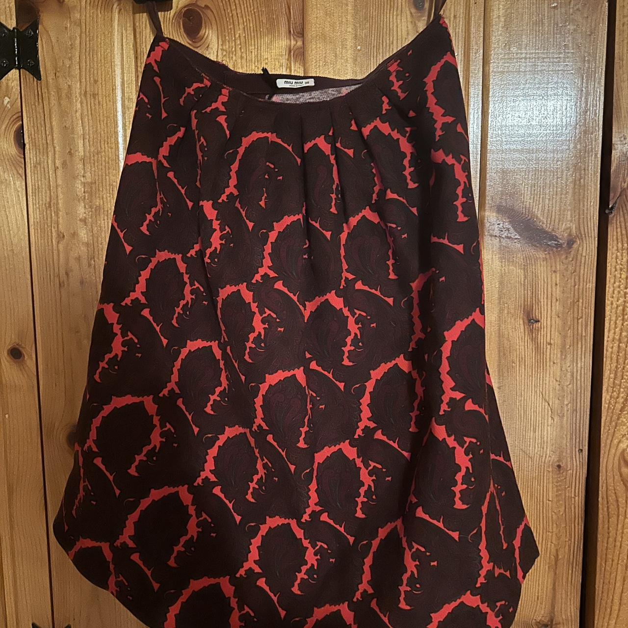 Miu Miu Women's Skirt - Red/Multi - M – Miu Miu e… - image 1