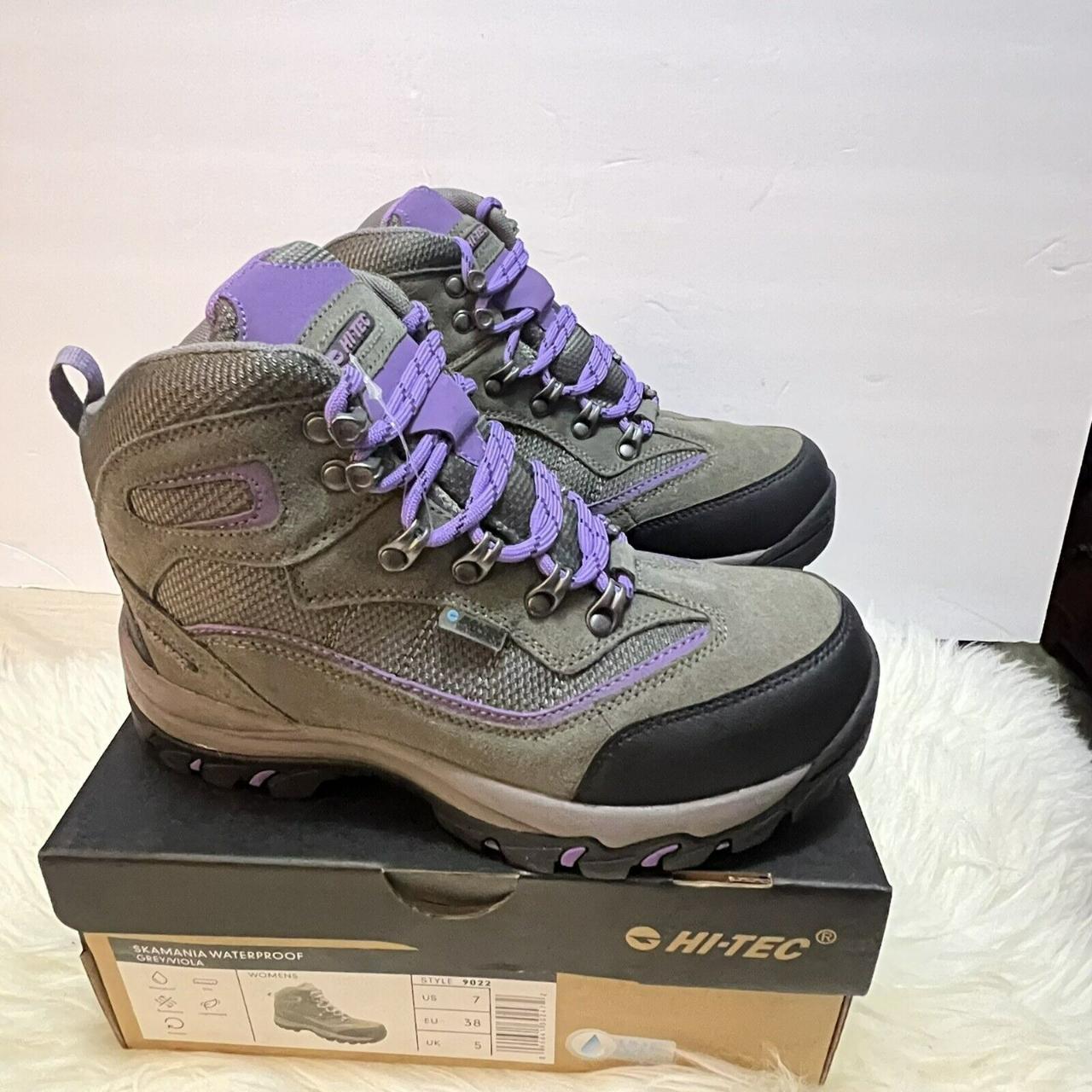 Hi-Tec Men's Grey and Purple Boots