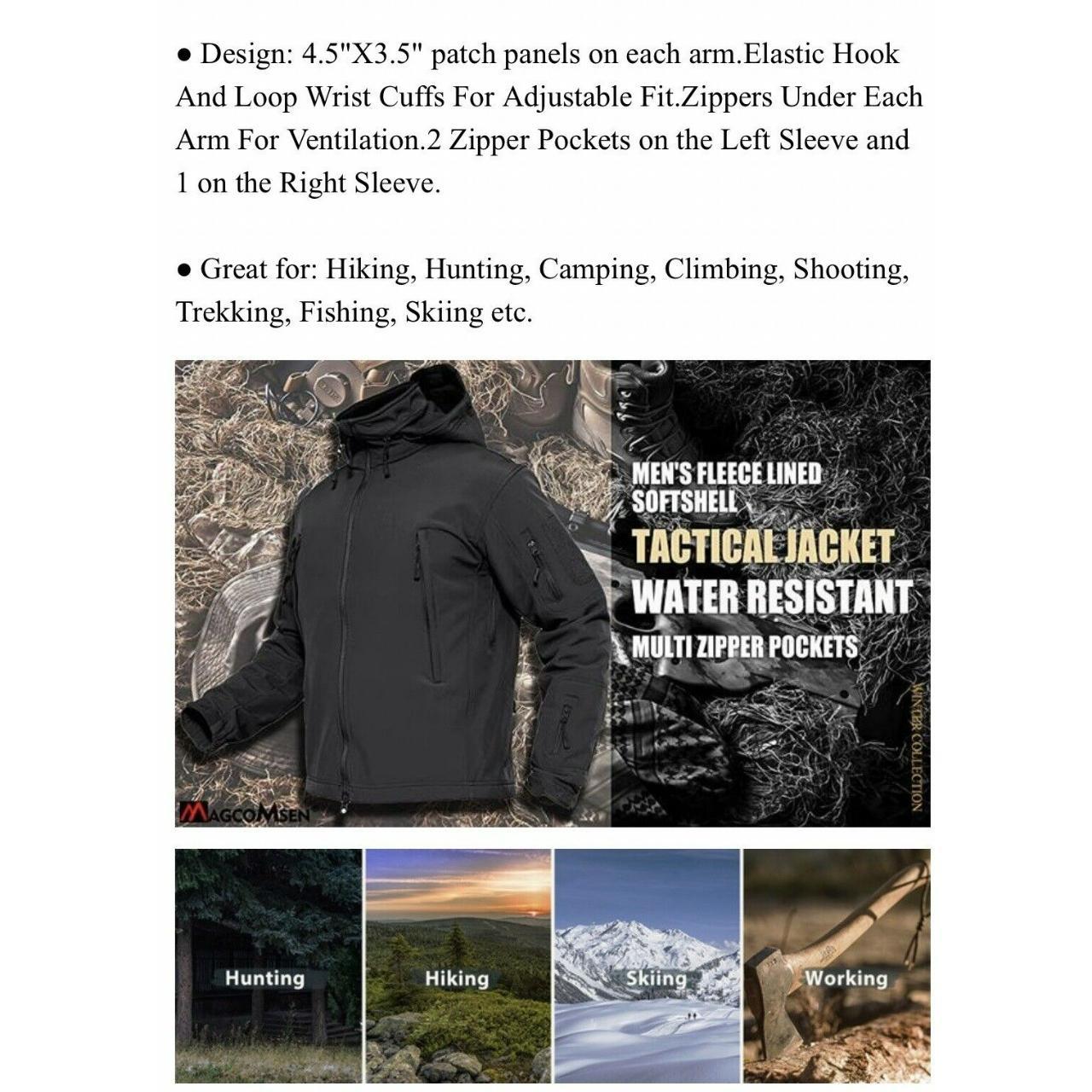 Men Soft Shell Waterproof Tactical Jacket... Depop