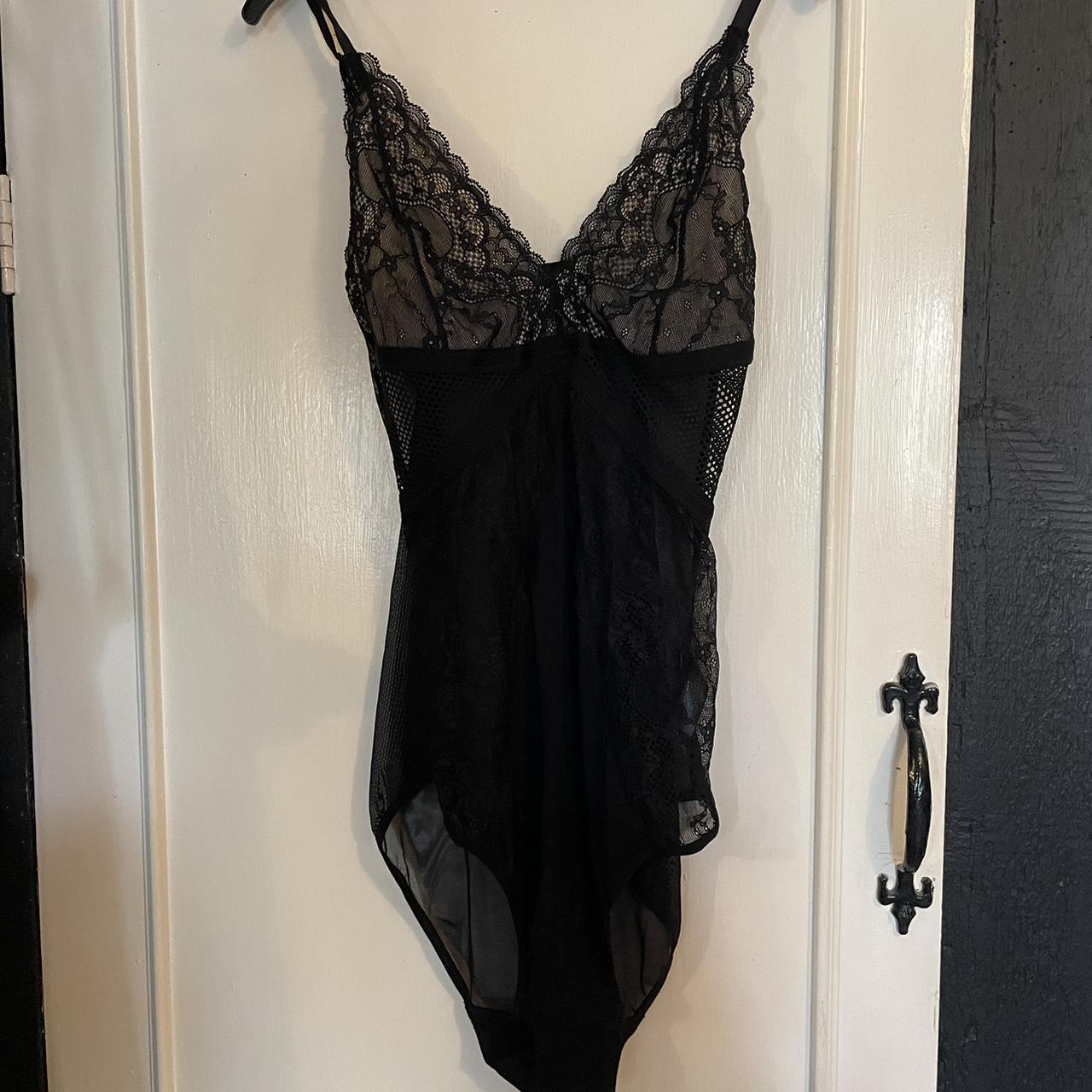 Primark black lace bodysuit Size small 6/8... - Depop