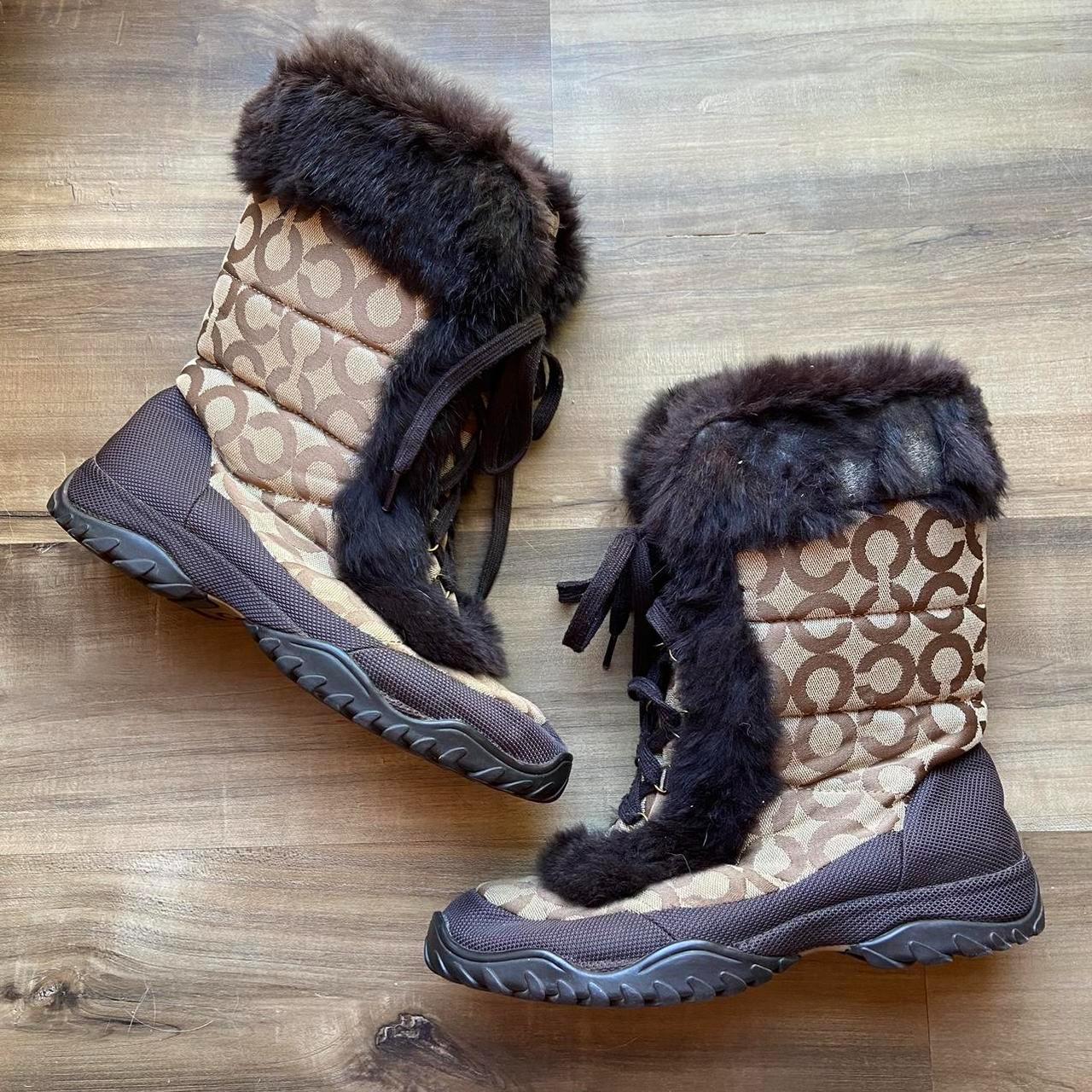 Coach winter boots with fur best sale