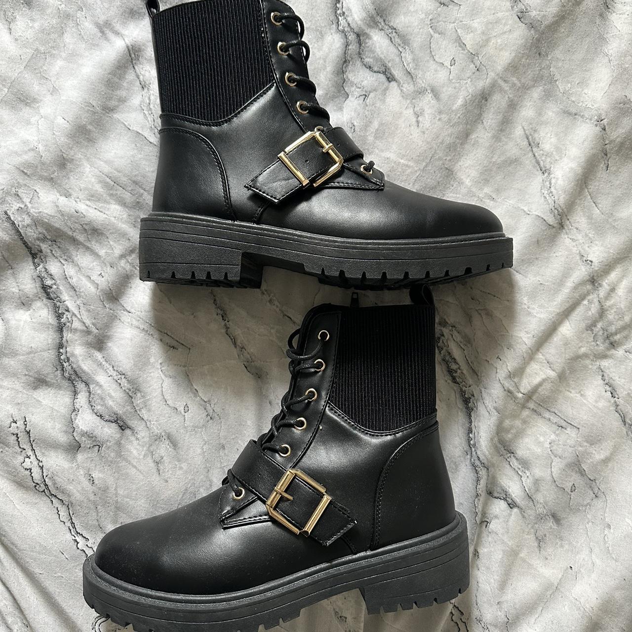 Black biker boots Size 5 Never been worn Depop