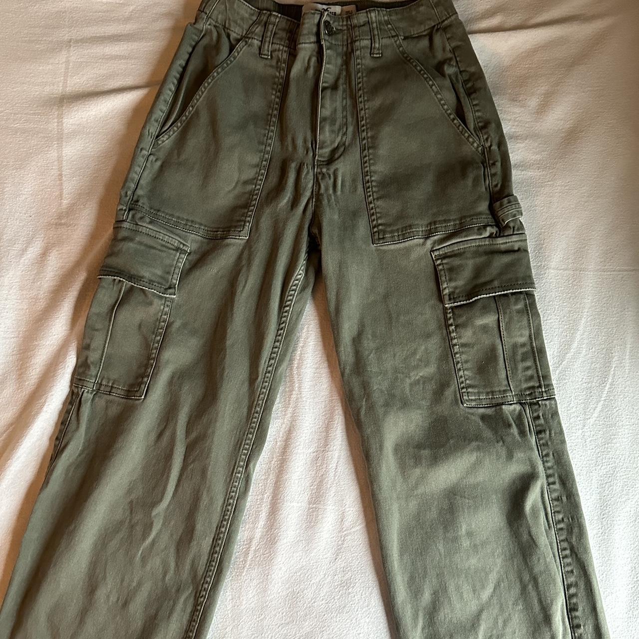 Cropped Cargo’s -rustic green - perfect length -... - Depop