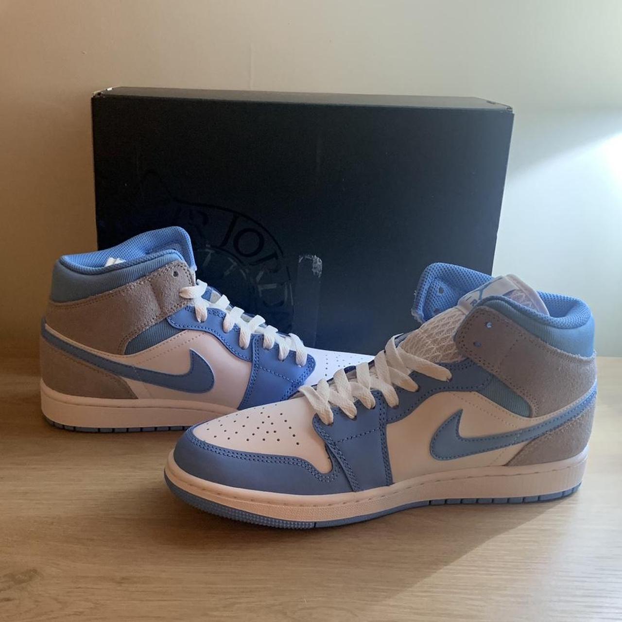 jordan ones blue and grey