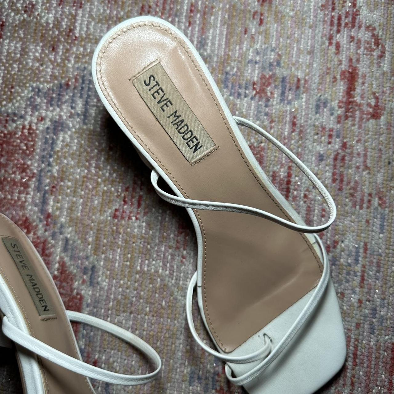 Steve Madden Women's White Mules Depop