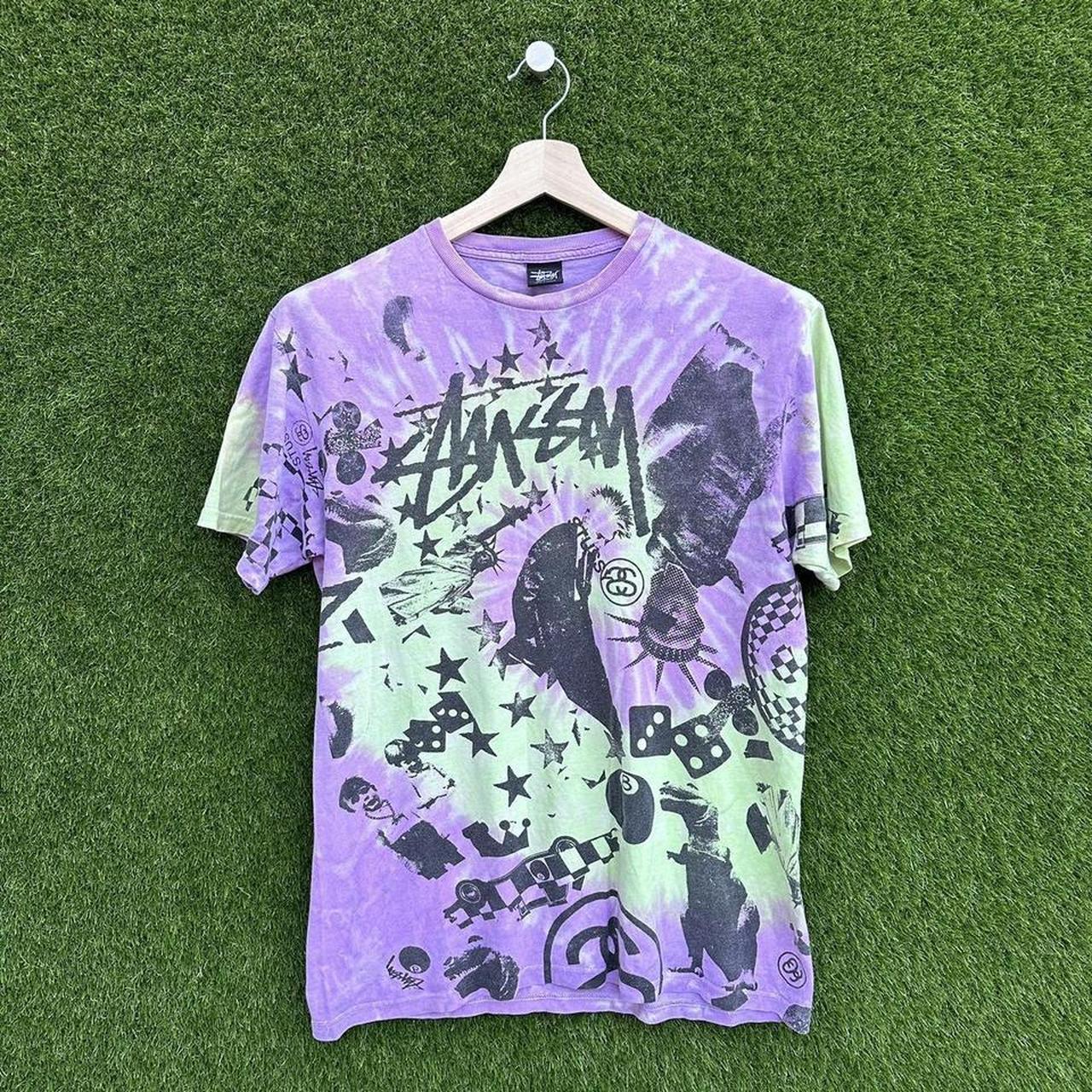 Men’s Stussy Tie Dye Style Print T-shirt *rare... - Depop