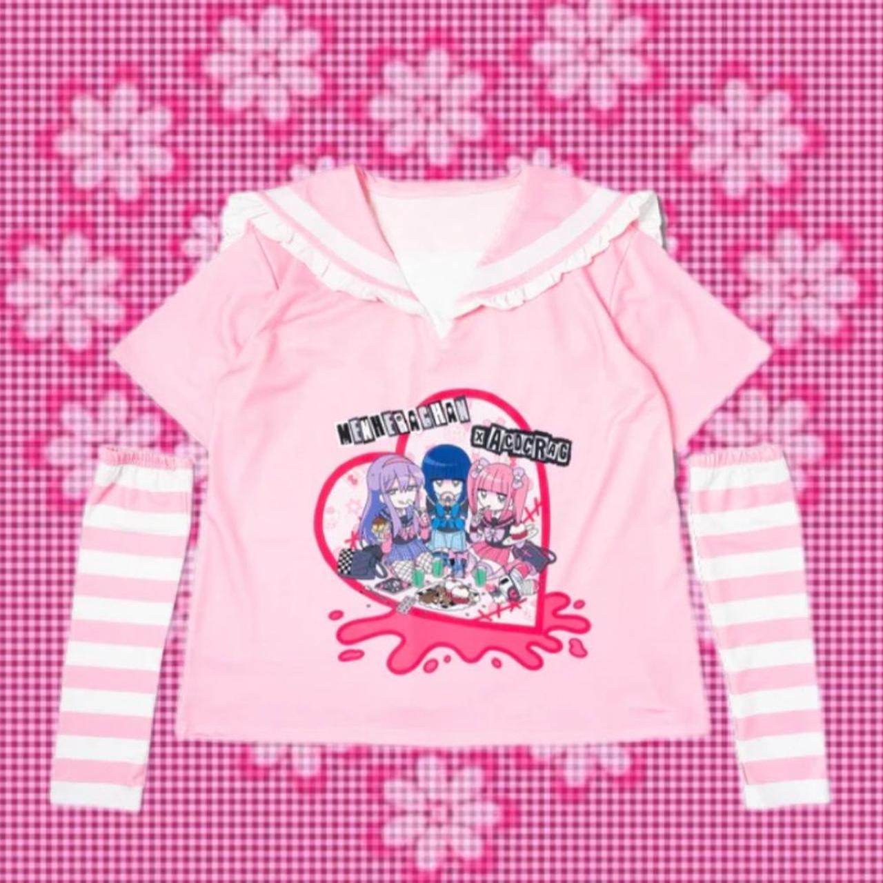 ACDC RAG x Menhera chan sailor collar T-shirt (with... - Depop