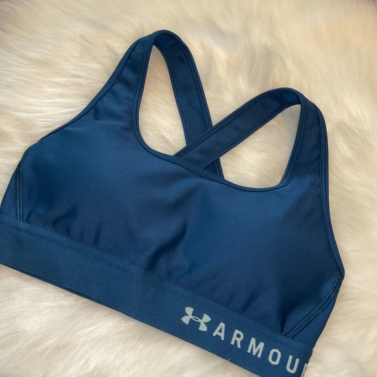 Under Armour Women's Blue And Navy Bra | Depop