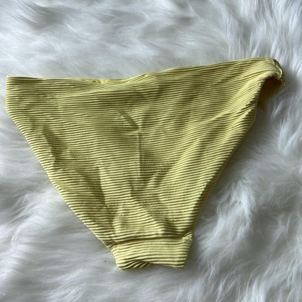 Ribbed Yellow Bikini Bottoms Bikini Style Bottoms Depop