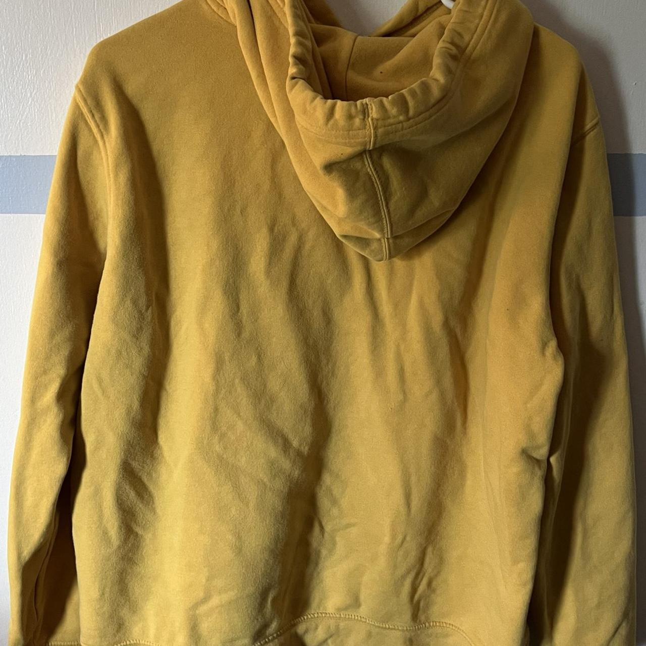 The North Face Men's Yellow and White Hoodie Depop