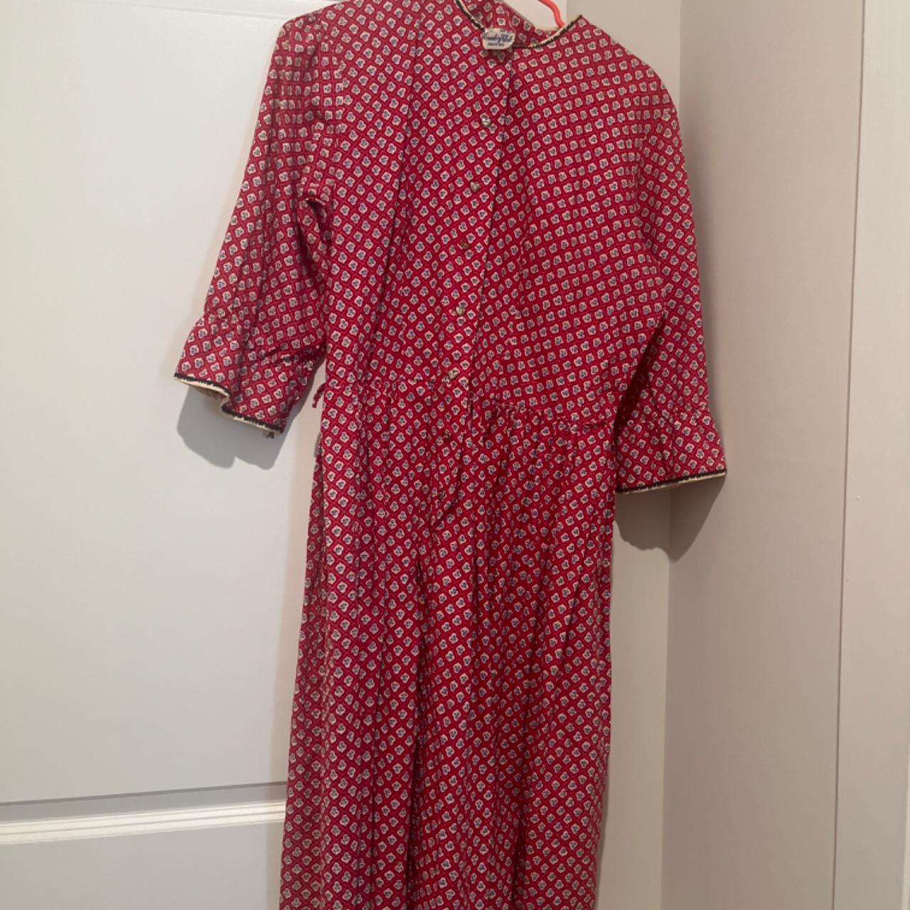 vintage red blueberry dress with heart buttons - Depop