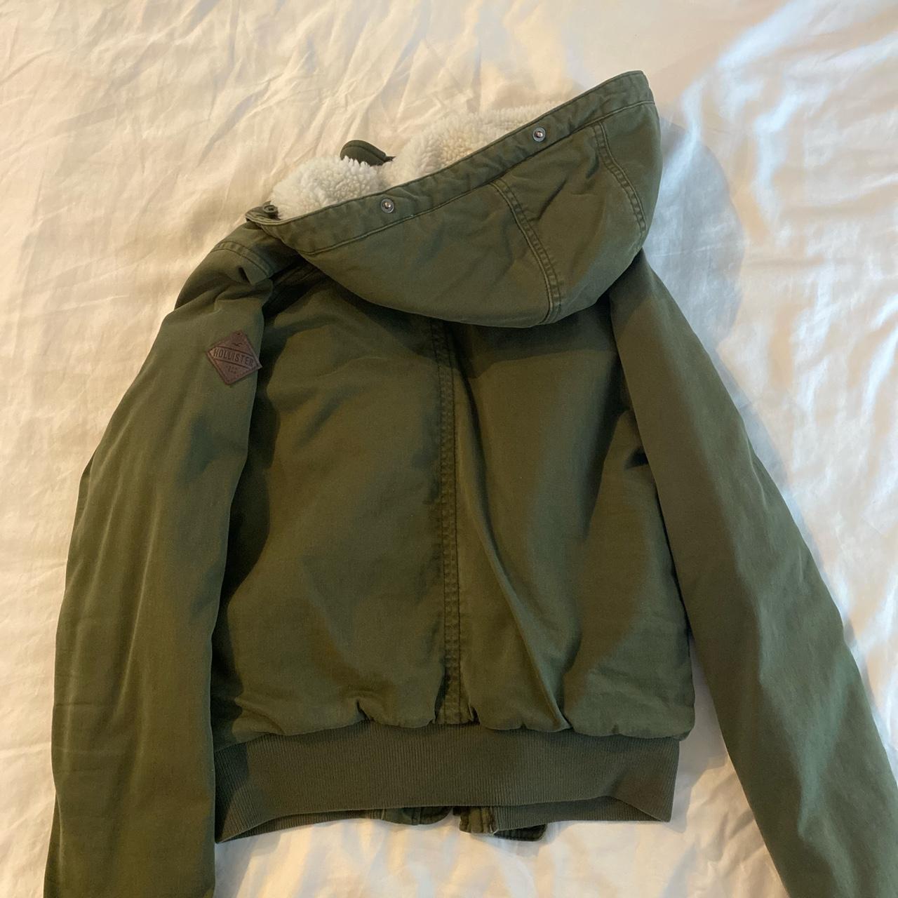 Olive Green Hollister bomber jacket #hollister... - Depop