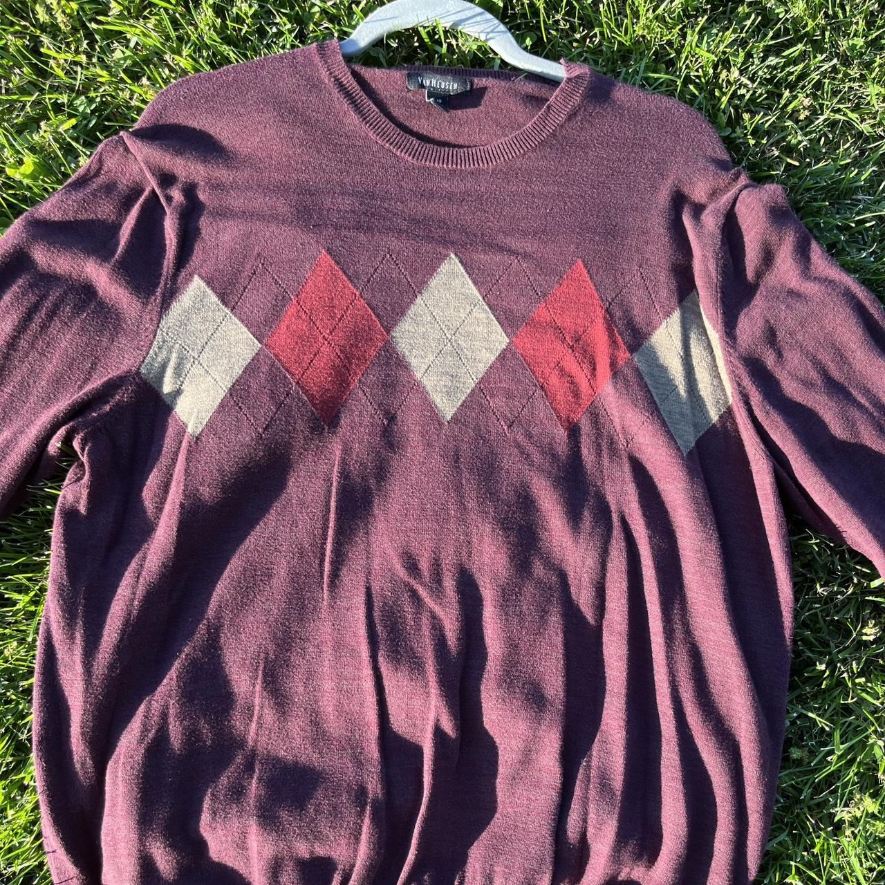 Louis Vuitton Men's burgundy sweater- New w/o tags - Depop