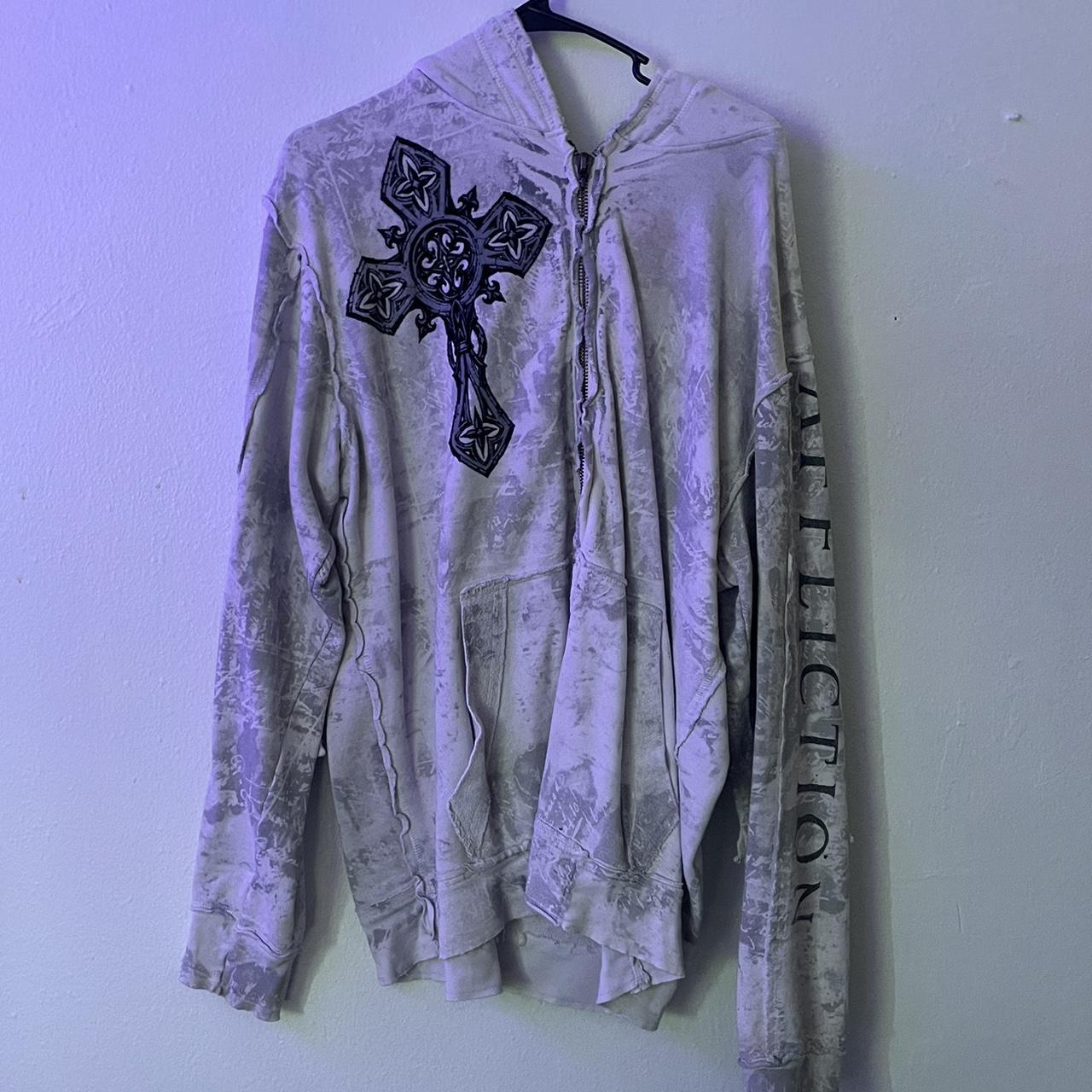 RARE AFFLICTION ZIP UP HOODIE #affliction... - Depop