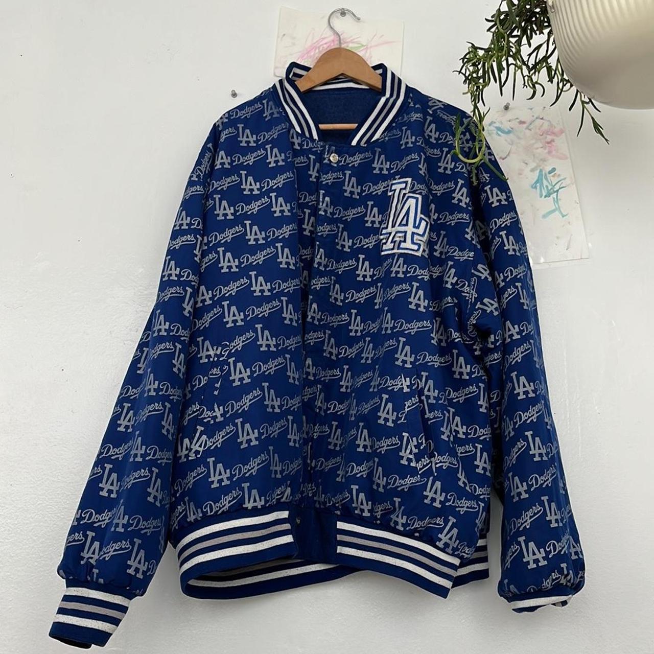 Los Angeles Dodgers Vintage Jacket Black and white - Depop