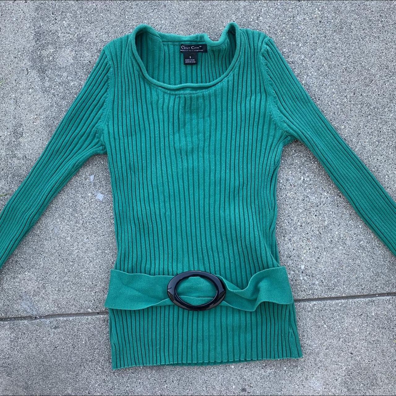 C’est D Women's Green and Blue Jumper