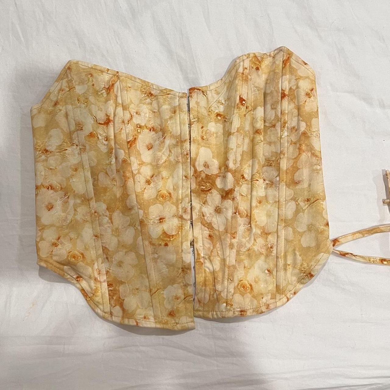 Glassons Corset Yellow Floral Corset Size 12 Nwt Depop 3297