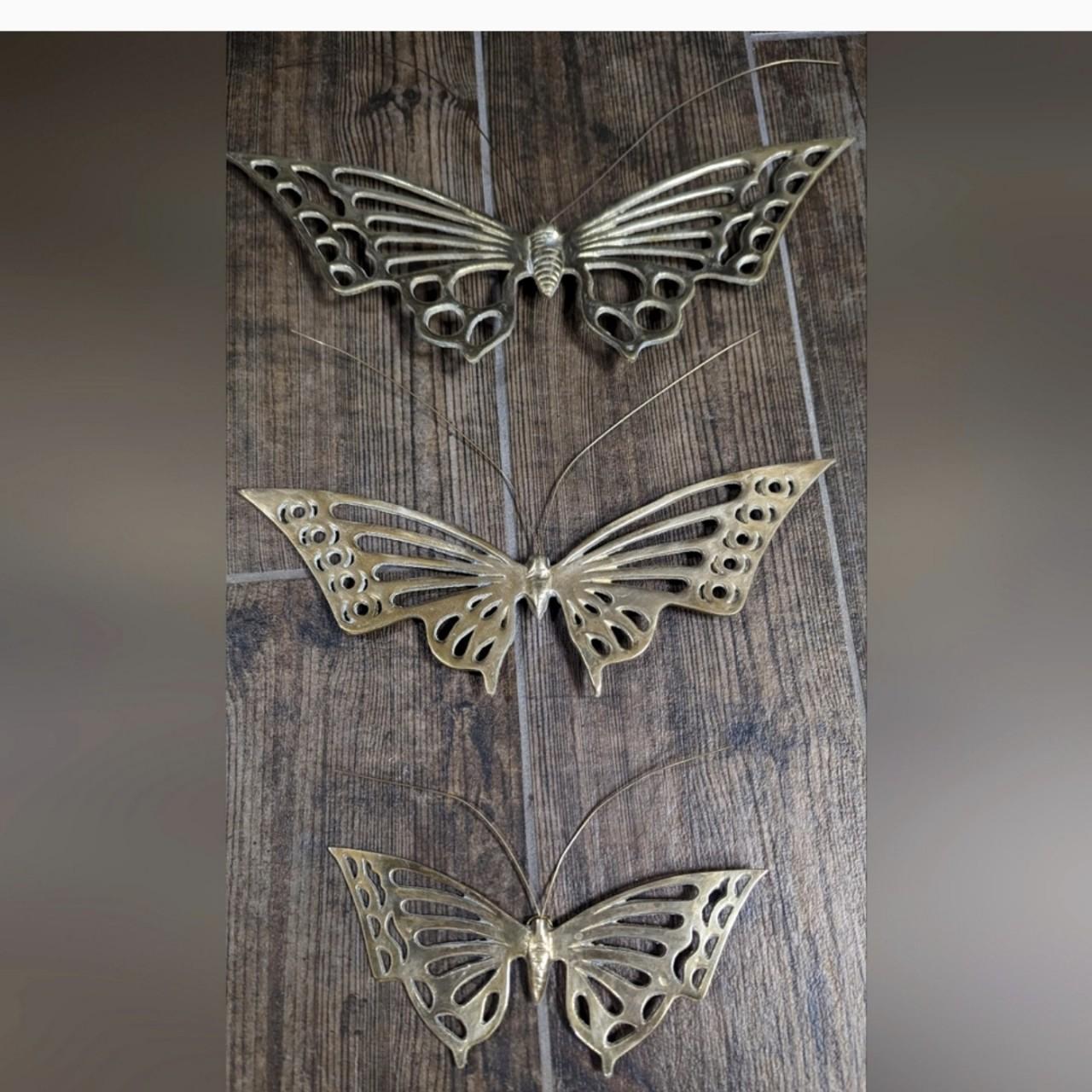 Vintage Brass Butterfly Wall Hanging Ornate Home - Depop