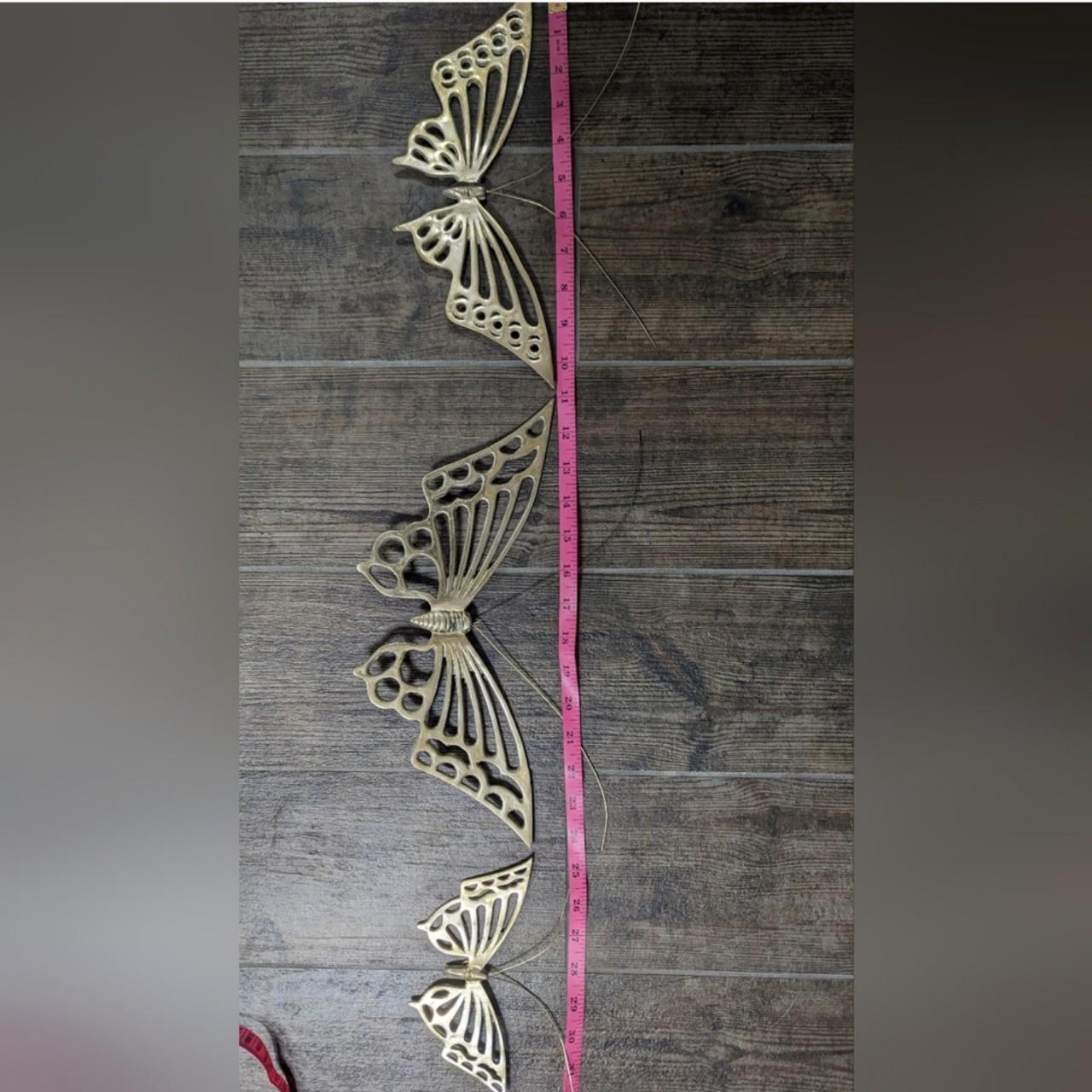 Vintage Brass Butterfly Wall Hanging Ornate Home - Depop