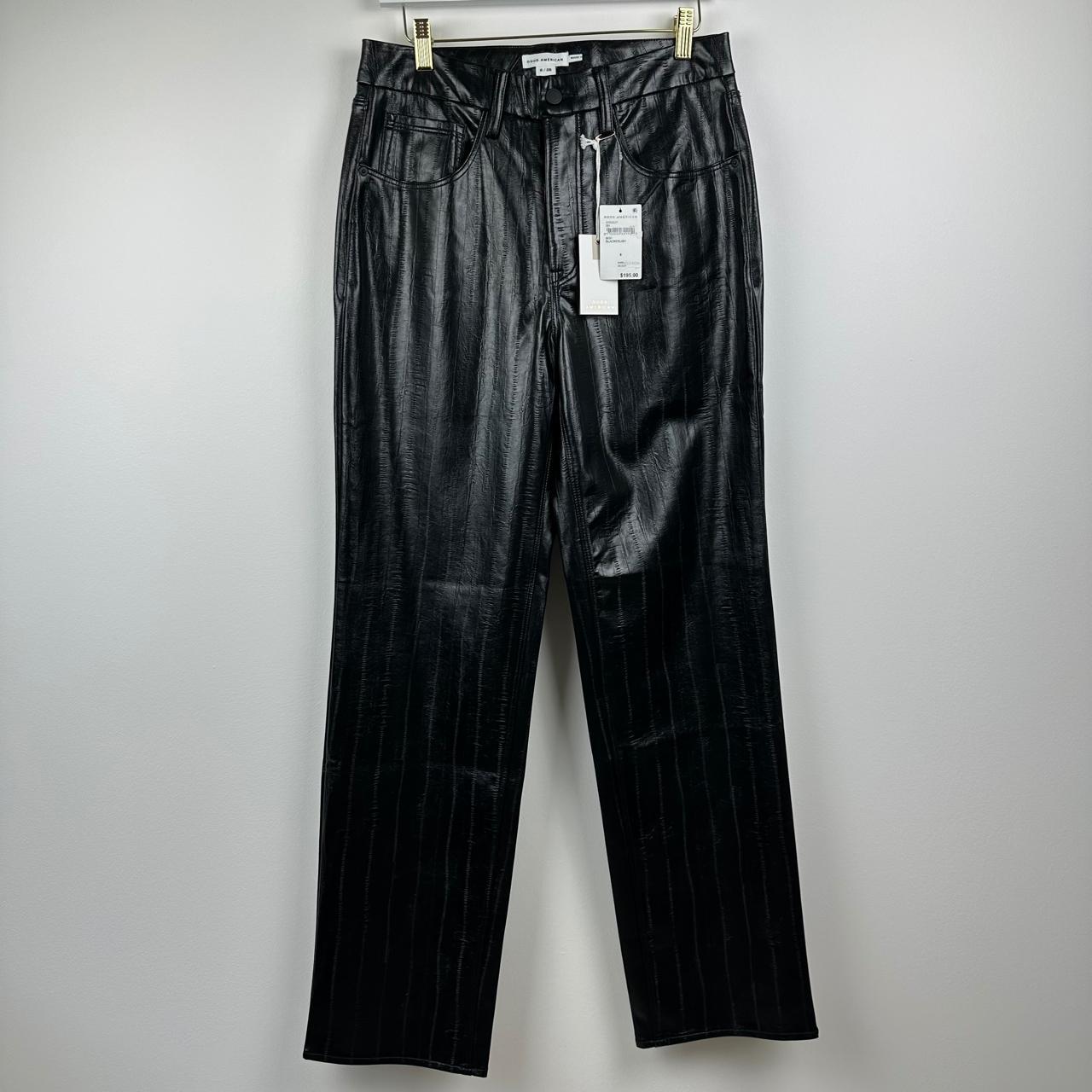 FULL LENGTH FAUX THE '90S LEATHER PANTS - Black