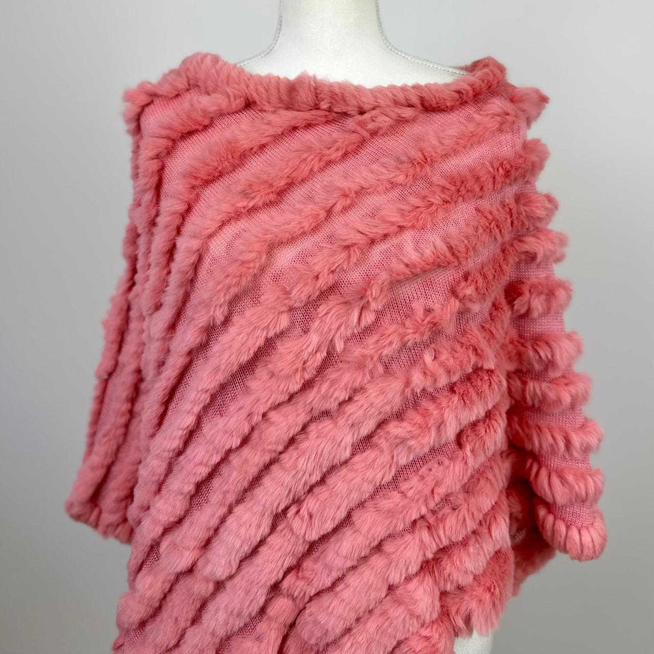 BCBGMAXAZRIA Poncho Sweater One Size Pink Barbiecore Depop