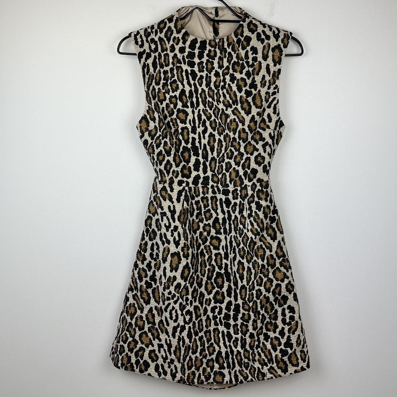 Alice + Olivia Leopard Print Mini Dress Size 2... - Depop