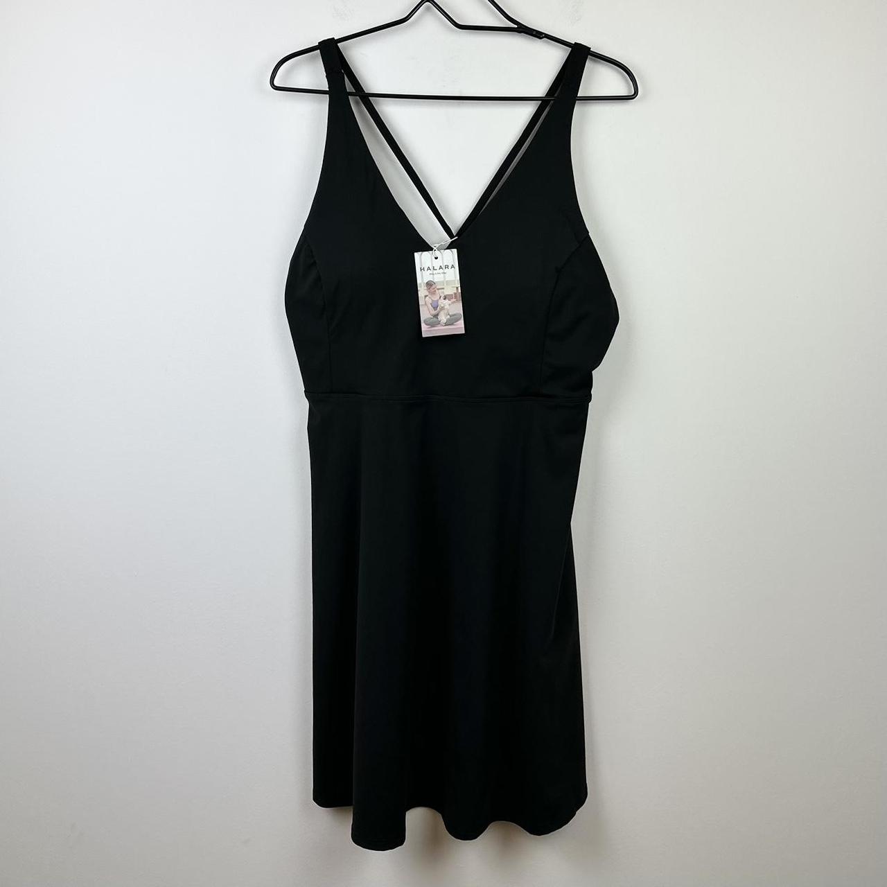 Halara Cloudful Dress XL Black Backless Crisscross - Depop