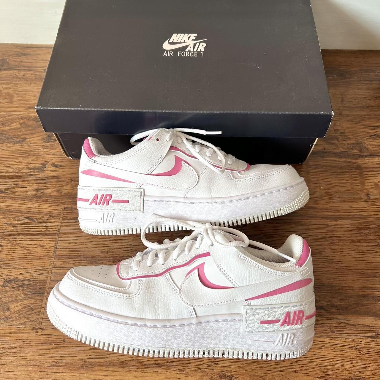 Nike Air Force 1 Shadow White White Magic Flamingo. Depop