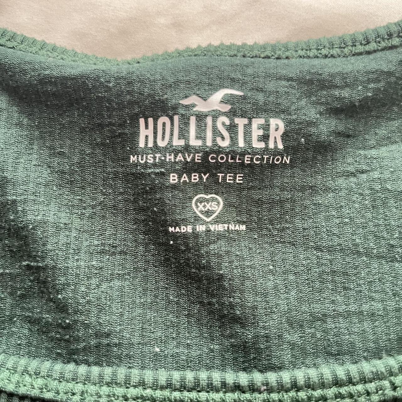 hollister green ribbed seamless square neck crop... Depop