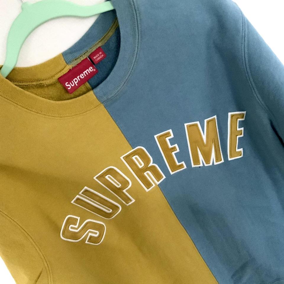 Supreme split store crewneck mustard