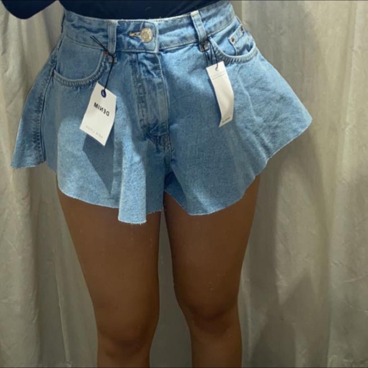 Blue New Look denim shorts. Size 6. Worn a few times... Depop