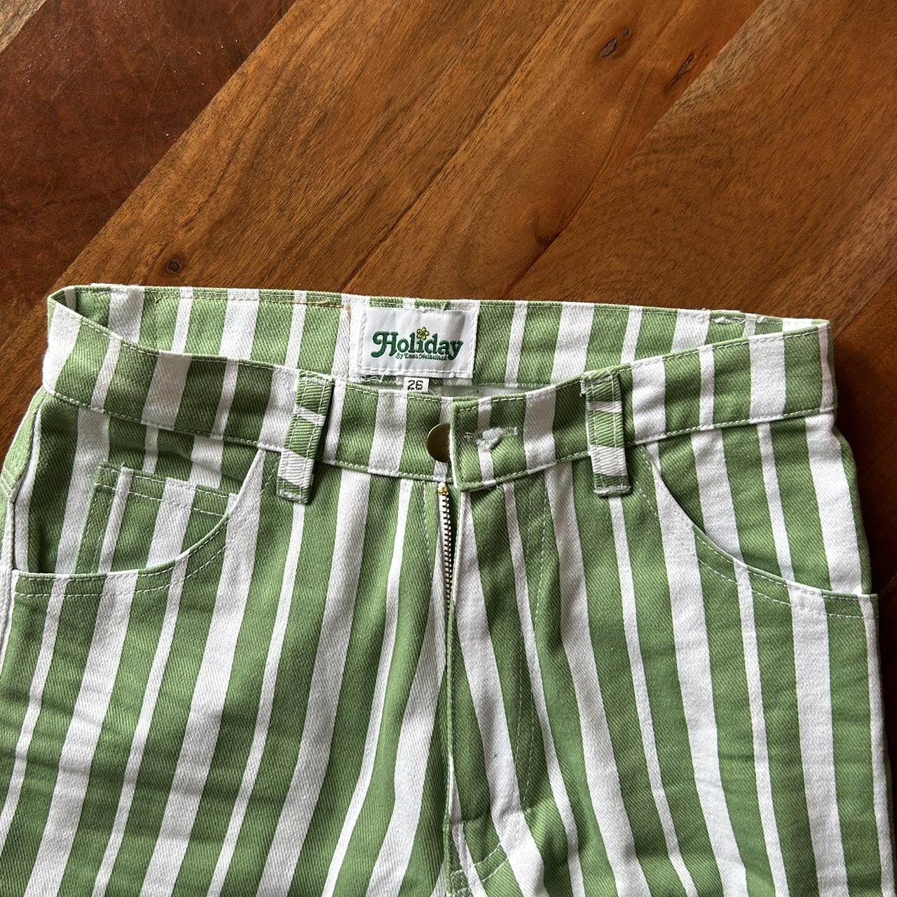 Holiday The Label Women's Green and White Jeans (2)