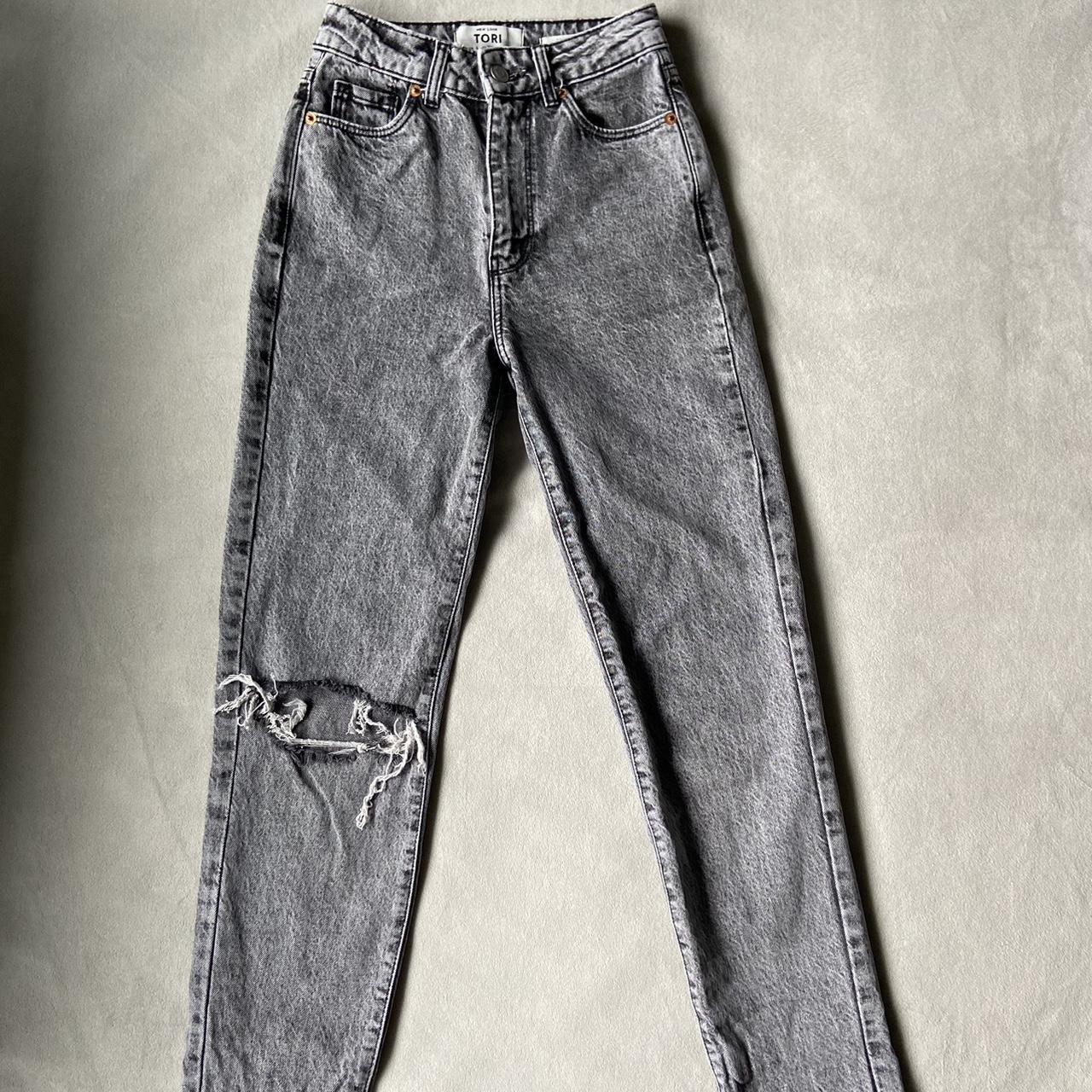 New Look Women's Black and Grey Jeans Depop
