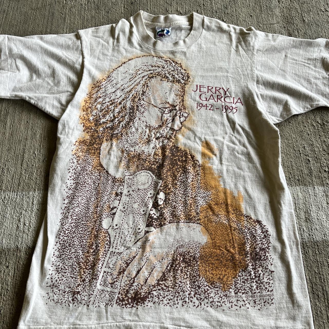 1995 (90's) Jerry Garcia Memorial T-Shirt Size L... - Depop