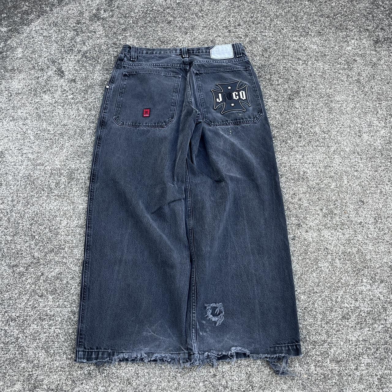 JNCO Jeans Cross Badge Size 34x29 (fits 34x30) Good... - Depop