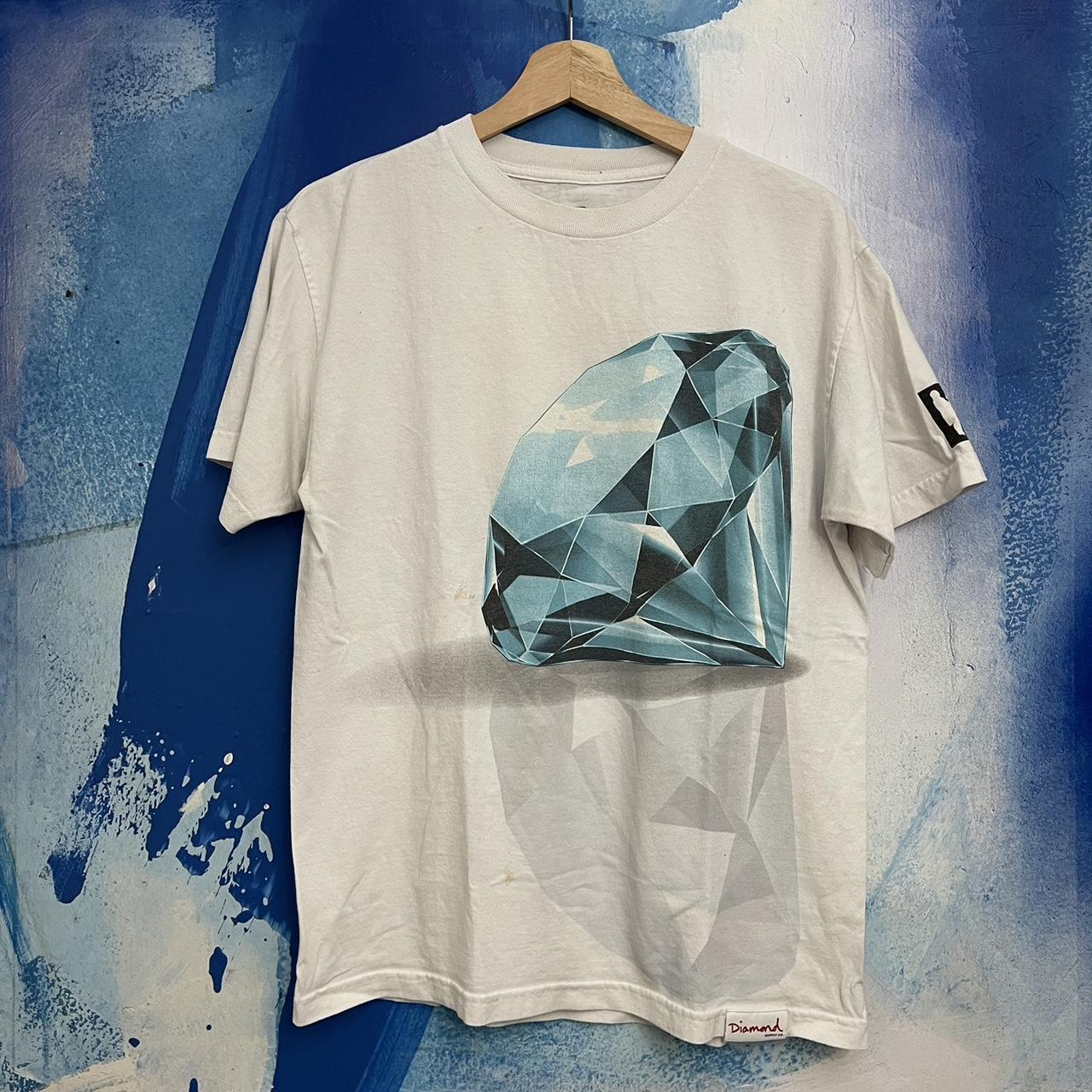 Diamond Supply Co. Men's White and Blue T-shirt
