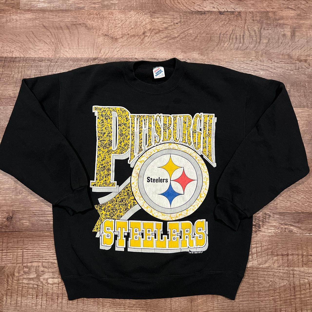 Vintage Pittsburgh Steelers Sweatshirt Grey Vintage - Depop