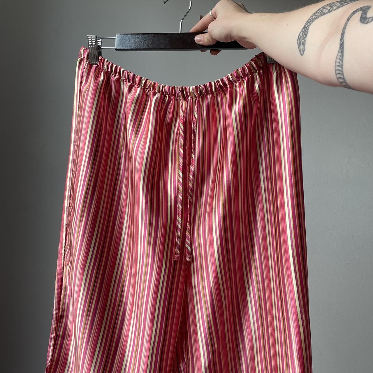 White Striped Silk Pajama