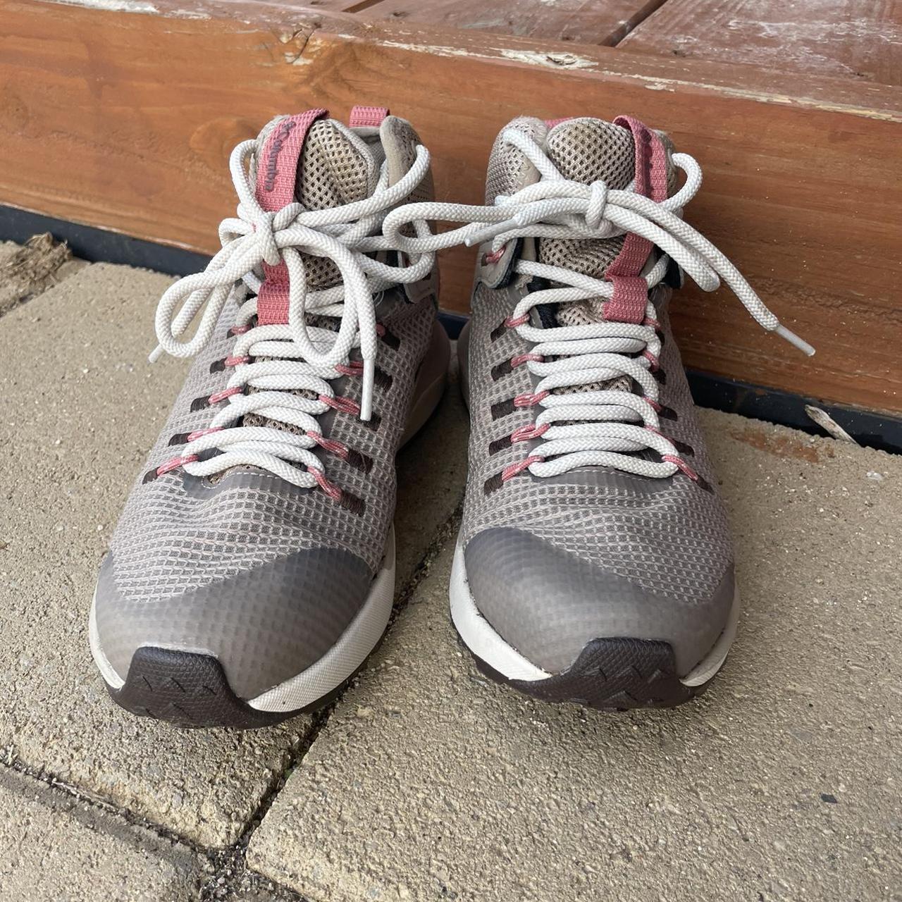 Columbia Sportswear Women's Tan and Pink Trainers | Depop