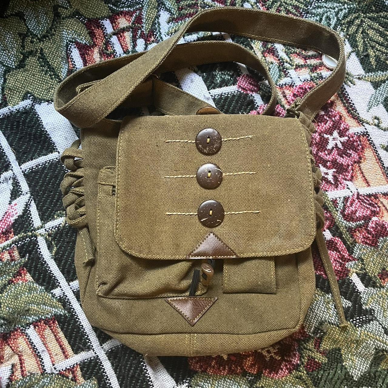 khaki green Earthbound shoulder/sling bag!!... Depop
