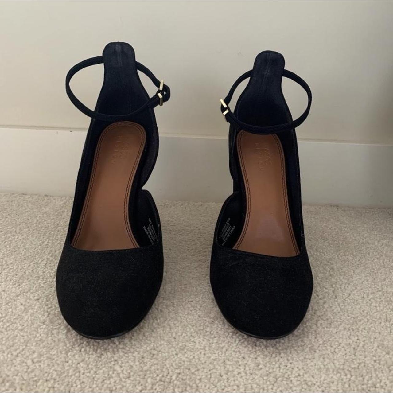 Black Mary Jane Heels Black velvet Mary Jane heels... - Depop