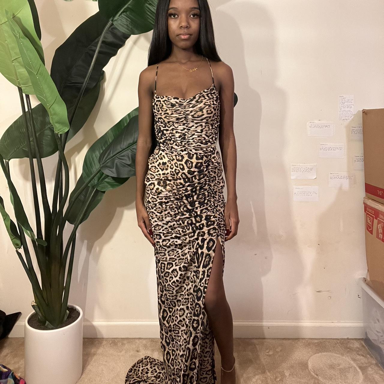 Leopard maxi dress with slit. Perfect for vacation Depop