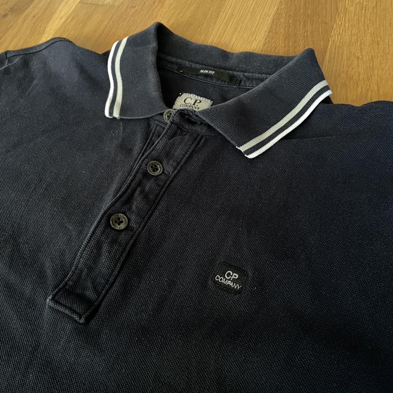 Vintage C.P Company Navy Polo shirt tshirt massimo... - Depop