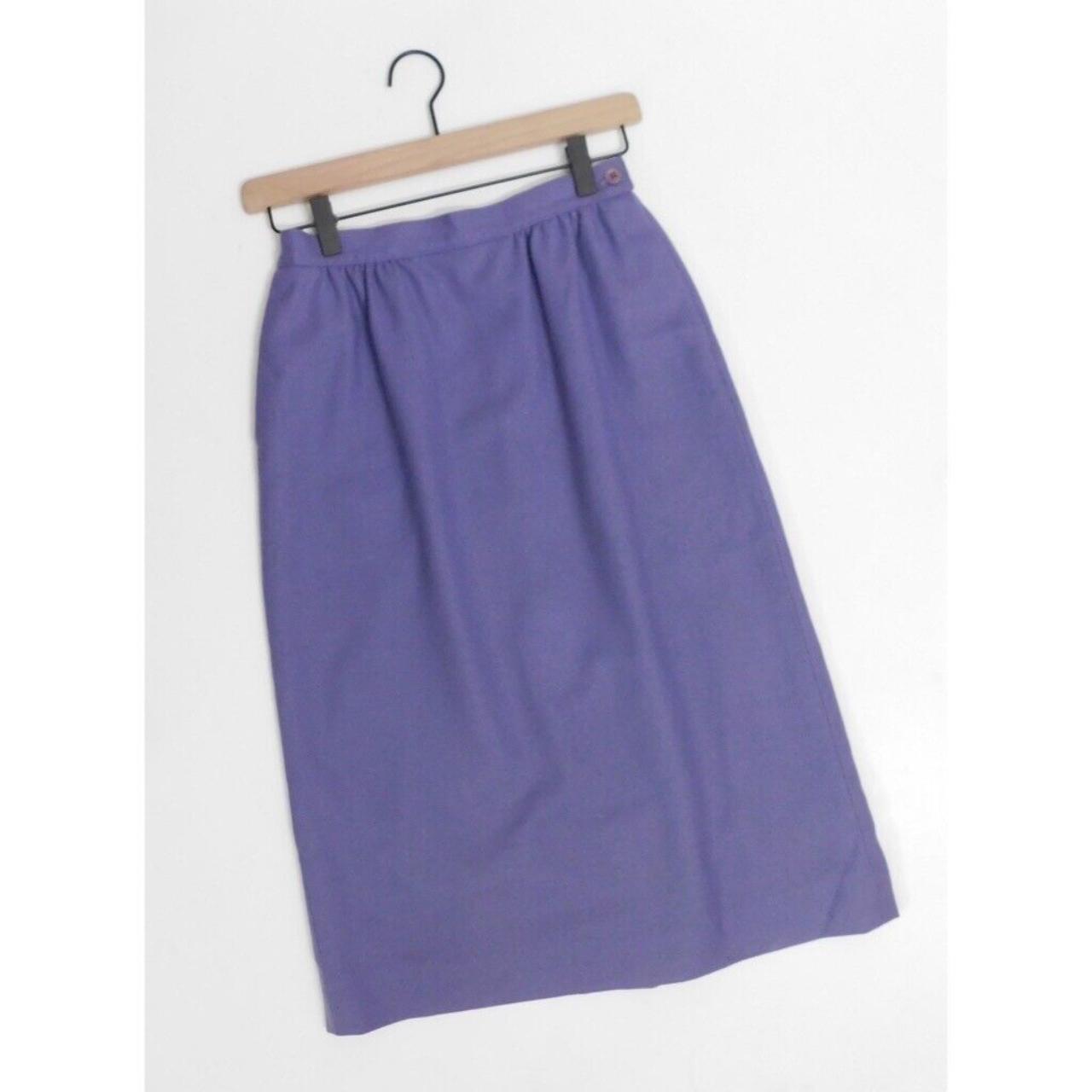 Vintage PENDLETON Purple Wool Knee Length Skirt... - Depop