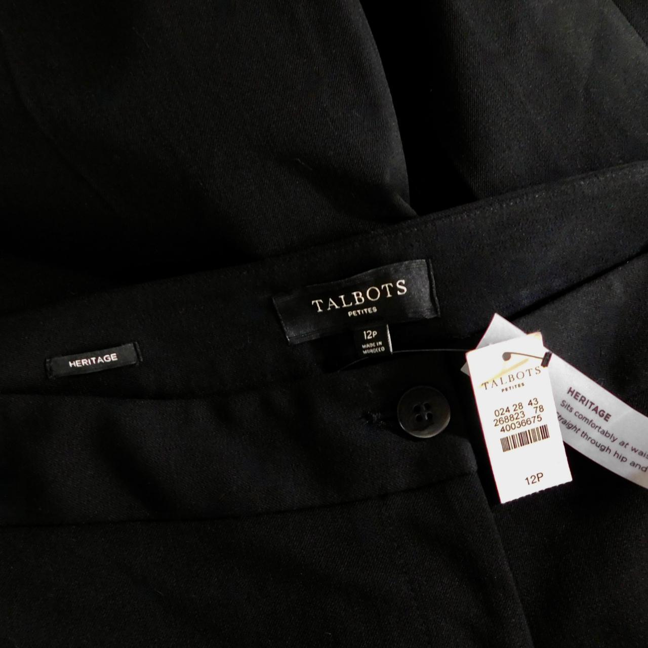 Talbots Heritage Womens Black High Rise Flat Front Dress Pants