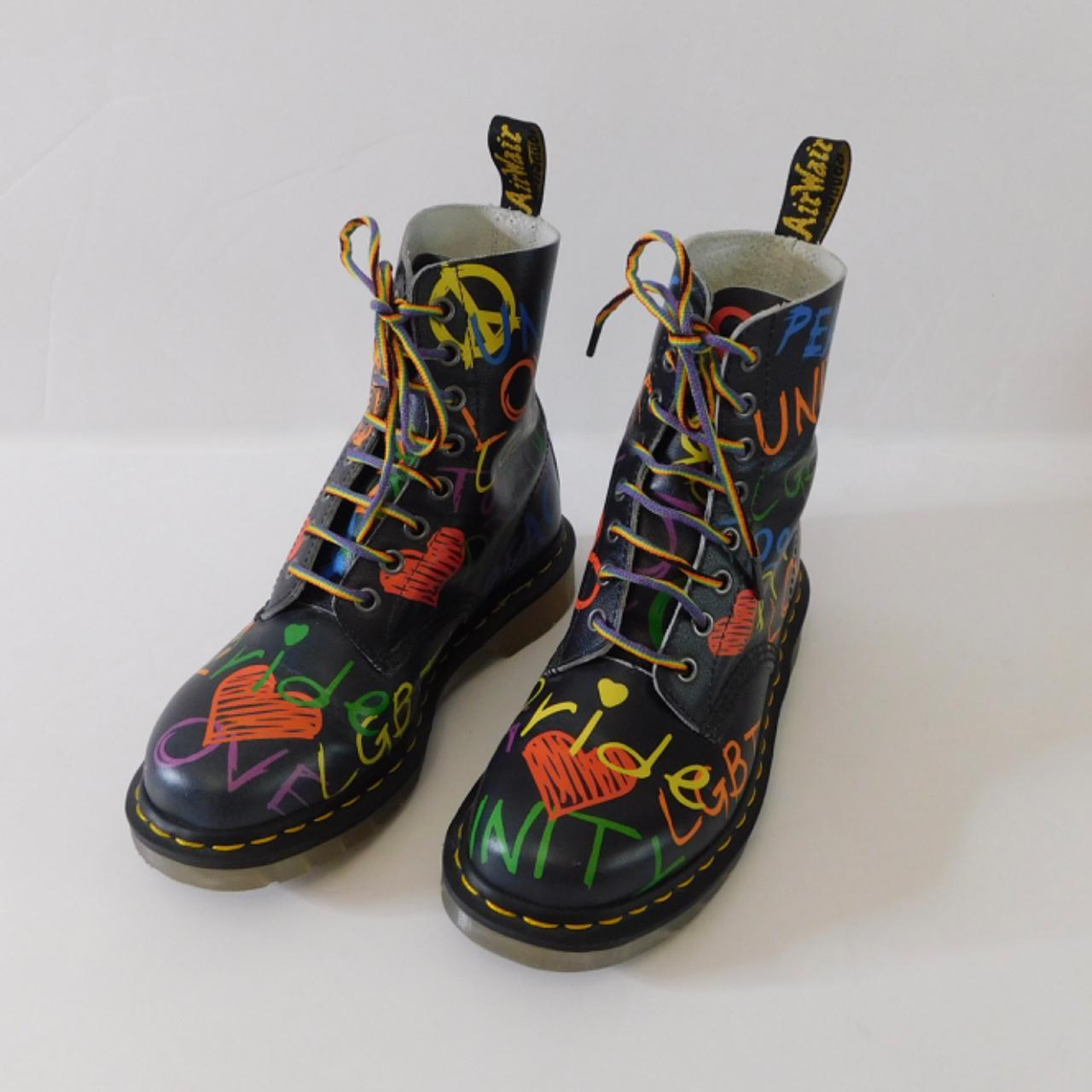 DR. MARTENS Pascal Pride 2 Peace Love LGBT Script. Depop