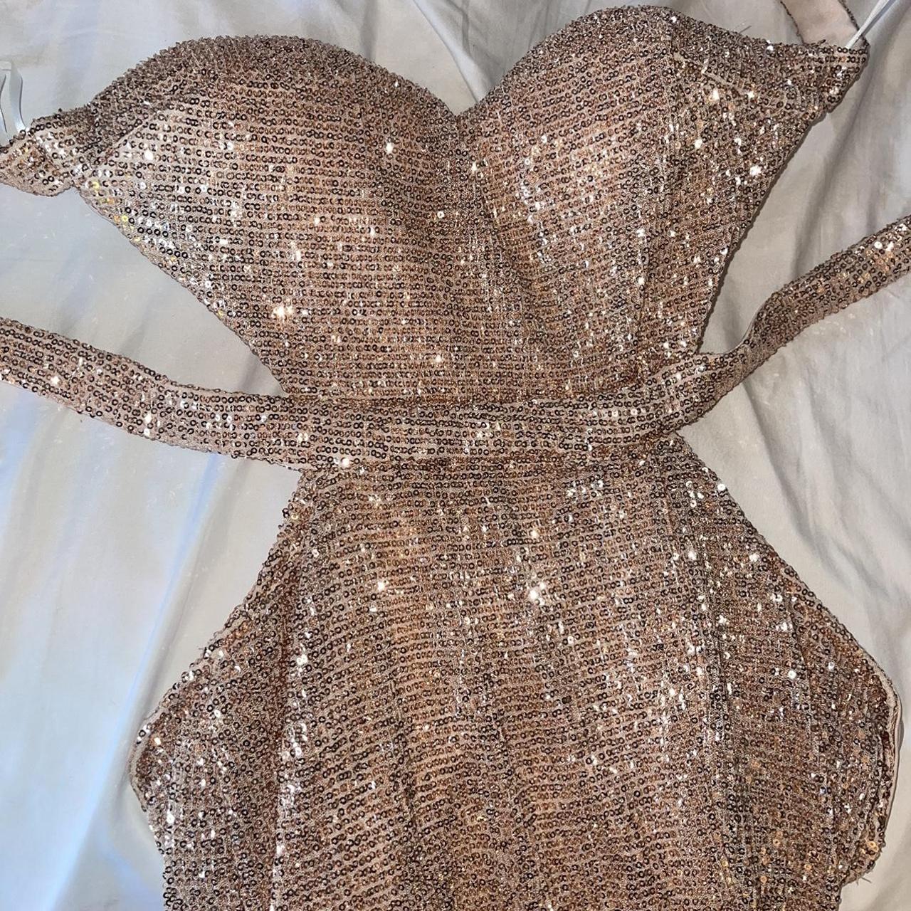 Strapless Sparkly Formal Dress. This dress is rose... - Depop