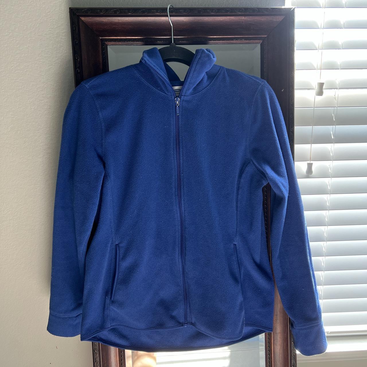 Blue full-zip thick fleece jacket from Old Navy in... - Depop