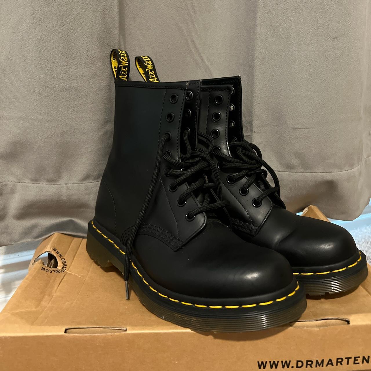 1460 Dr. Martens size 6 in smooth black. Signs of... - Depop