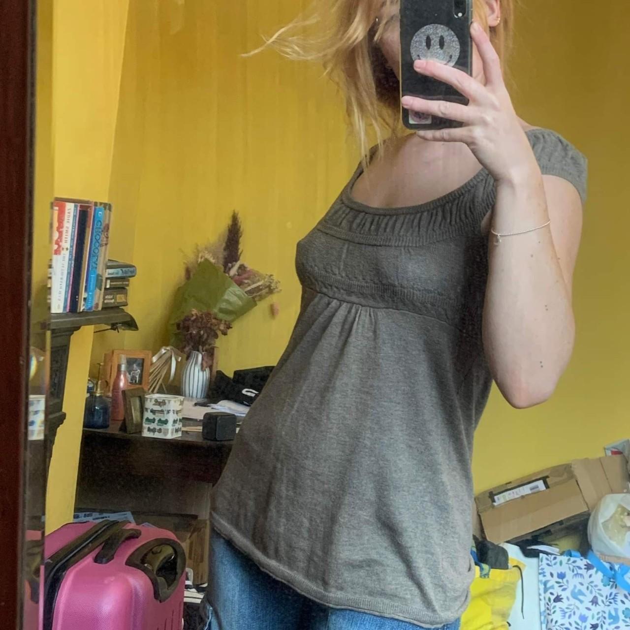 Abercrombie & Fitch Women's Brown and Grey Vest Depop